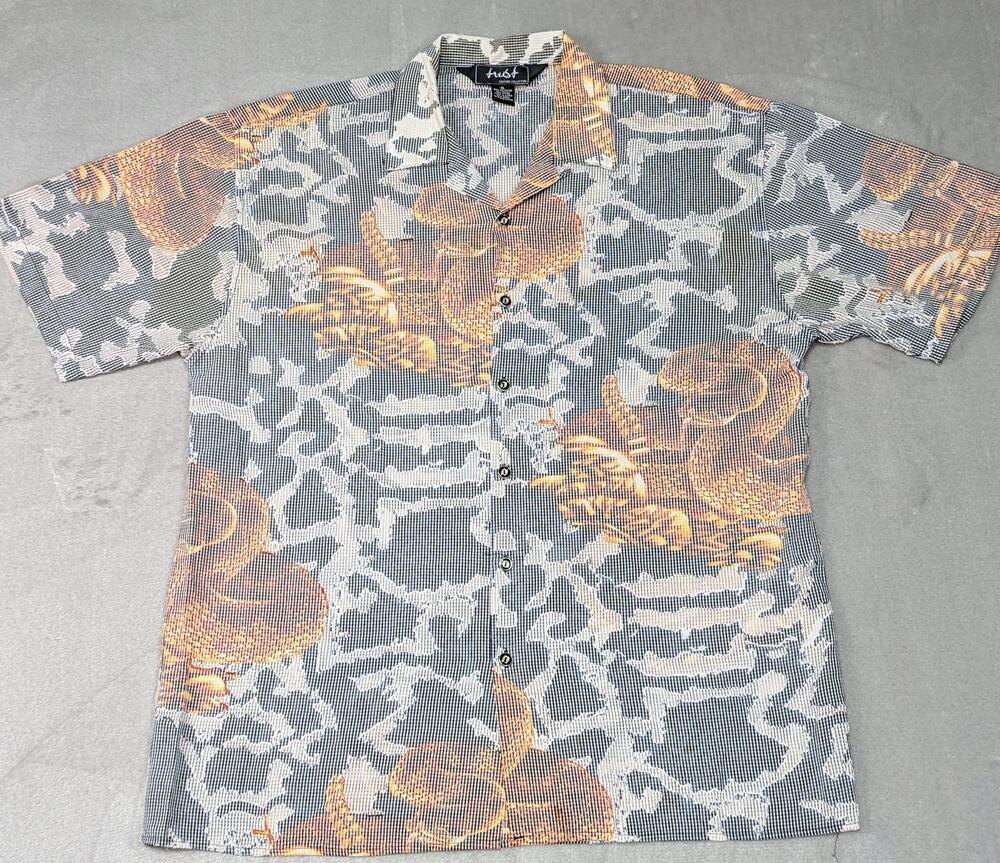 Vintage Trust Couture Shirt Mens XL Rattle Snake Camp Mesh Button Up Summer